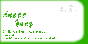 anett hocz business card